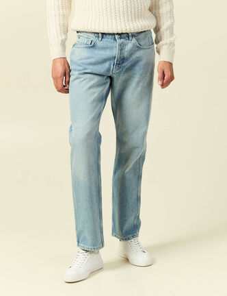 Jeans regular longueur 32 en coton bleu homme