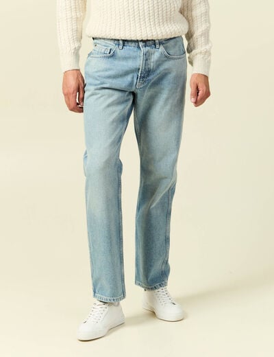 Jeans regular longueur 32 en coton bleu homme