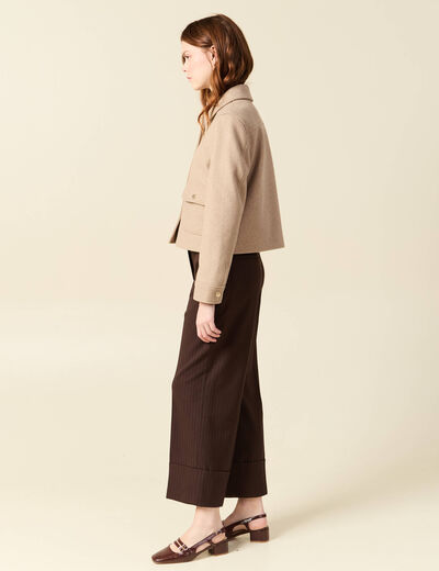 Blouson manches longues doubl&eacute; sable femme