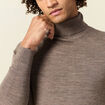 Pull 100% laine mérinos marron foncé homme