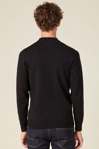 Pull manches longues noir homme