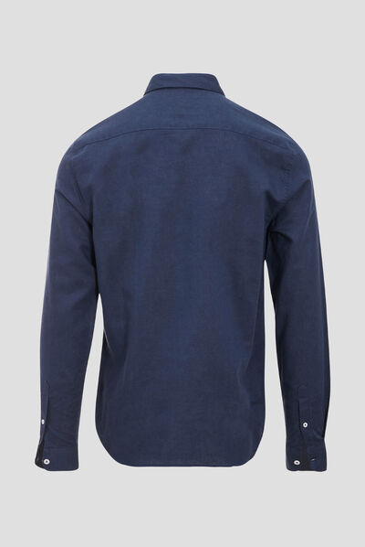 Chemise manches longues bleu marine homme
