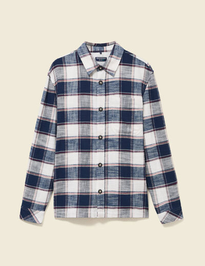 Surchemise en coton manches longues bleu marine homme