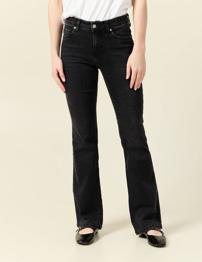Jeans bootcut 5 poches denim gris femme