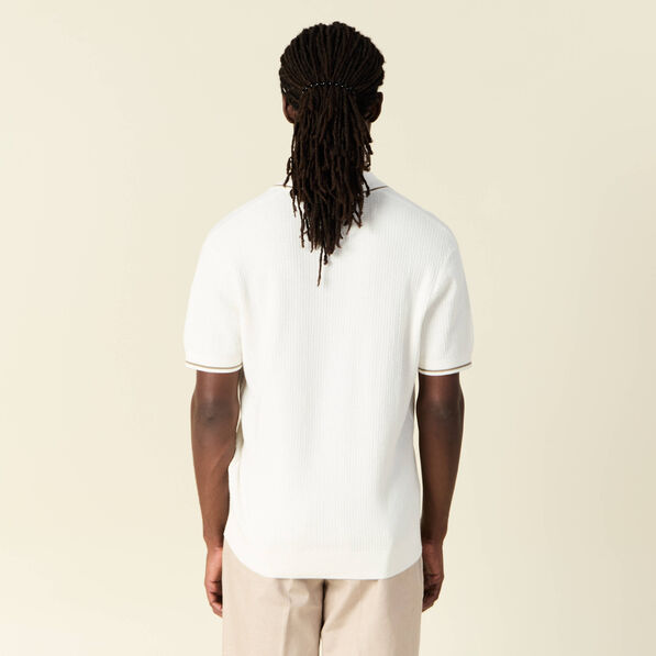 Polo manches courtes ecru homme