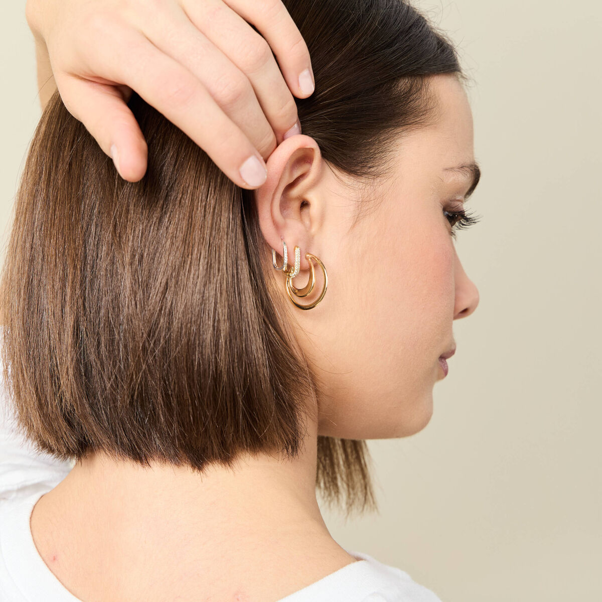 Boucles d'oreilles créoles couleur or femme