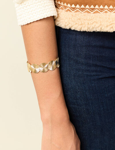 Bracelet manchette couleur or femme