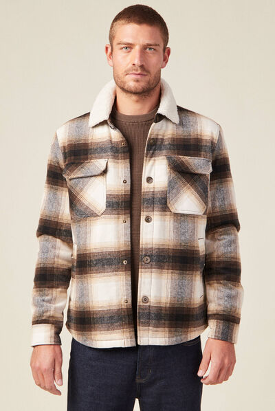 Veste surchemise ample ecru homme