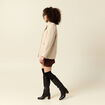 Caban oversize court beige femme