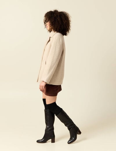 Caban oversize court beige femme