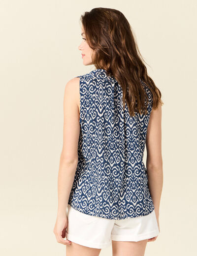 Blouse sans manches bleu femme