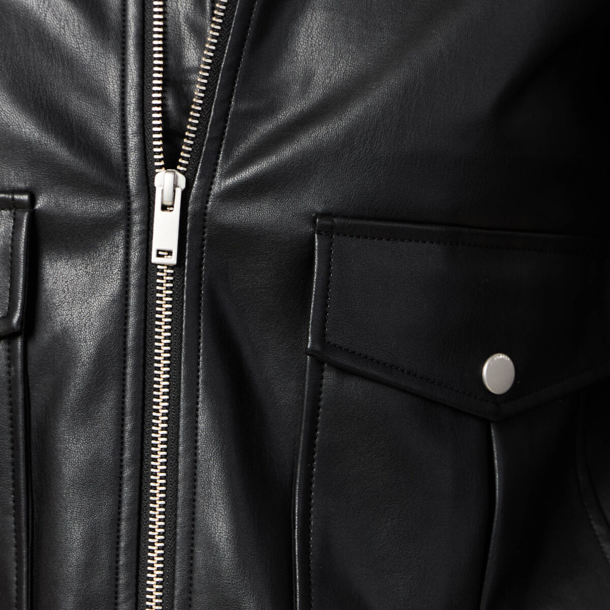 Blouson simili cuir noir femme