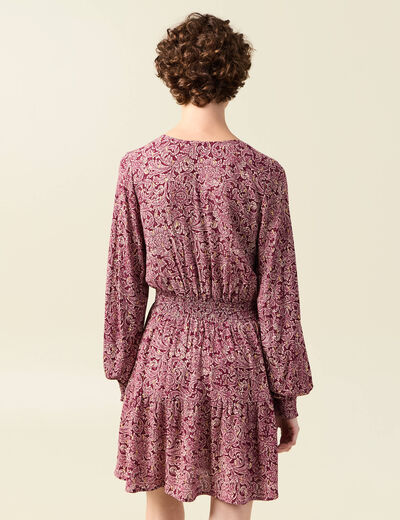 Robe évasée fluide bordeaux femme