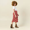Jupe midi portefeuille fluide rouge foncé femme