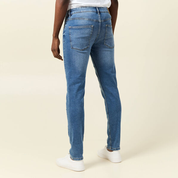 Jeans skinny tapered denim stone homme