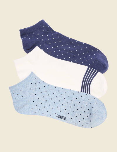 Lot 3 paires chaussettes bleu marine homme