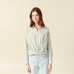 Blouse manches longues vert olive femme