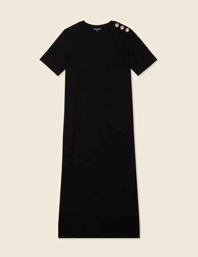 Robe longue droite noir femme