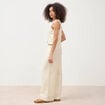 Gilet ajust&eacute; court sans manches col v jaune pastel femme