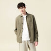 Surchemise manches longues vert kaki homme