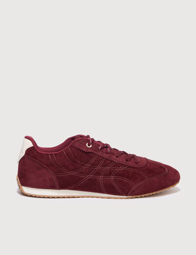 Basket &agrave; semelle fine bordeaux femme