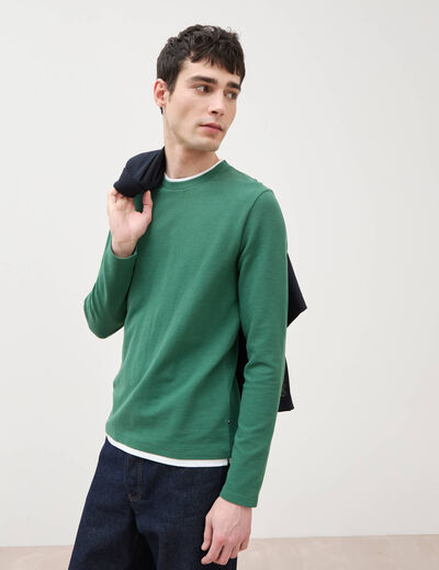 T-shirt manches longues vert homme
