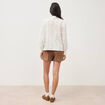 Chemise en coton avec dentelle ecru femme
