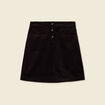 Jupe droite velours noir femme
