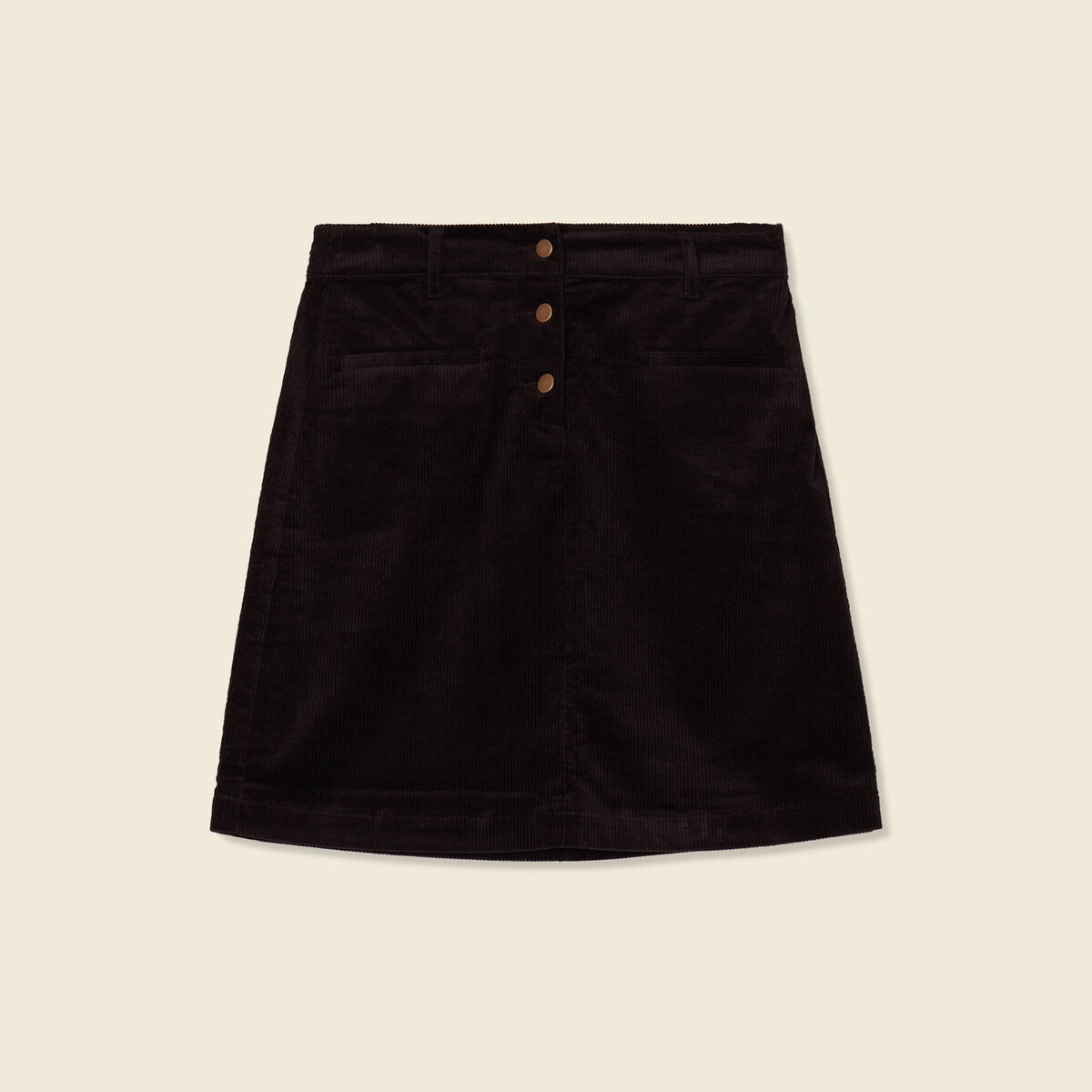Jupe droite velours noir femme