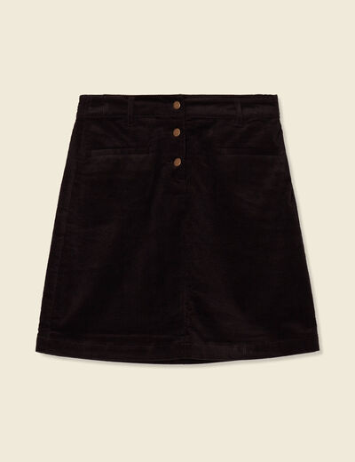 Jupe droite velours noir femme