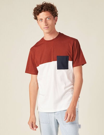 T-shirt éco-responsable marron cognac homme
