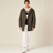 Parka droite à capuche vert kaki homme
