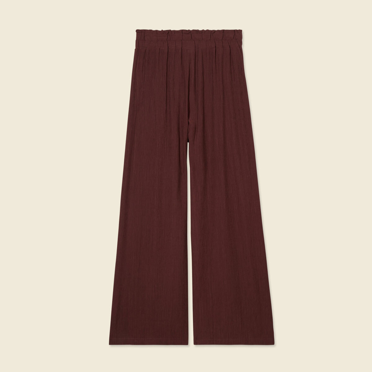 Pantalon large bordeaux femme