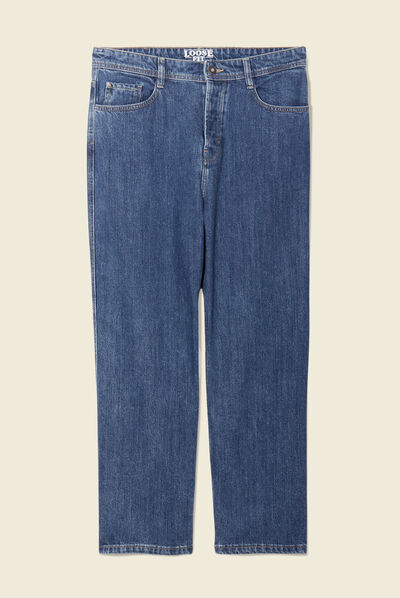 Jeans loose 5 poches denim stone homme
