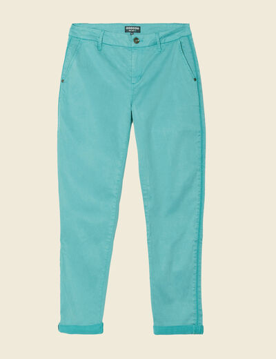 Pantalon chino Instinct bleu turquoise femme