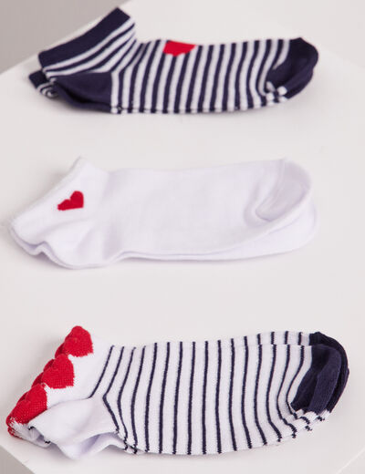 Lot 3 paires chaussettes blanc femme