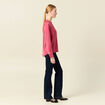 Blouse manches longues satin vieux rose femme