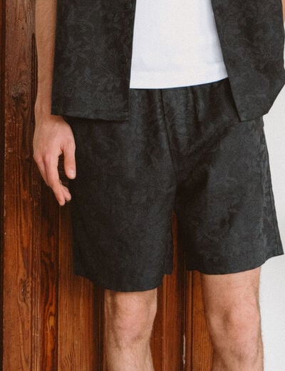 Bermuda coupe droite noir homme