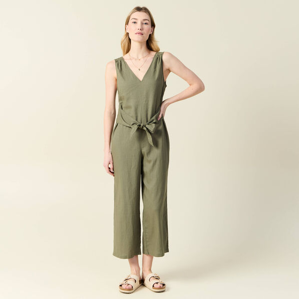 combinaison pantalon col en v vert kaki femme Combinaison pantalon col en V vert kaki femme