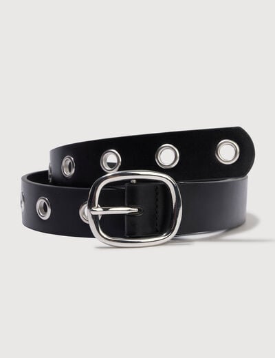 Ceinture large en pu noir femme