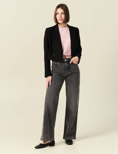 Veste courte éco-responsable noir femme