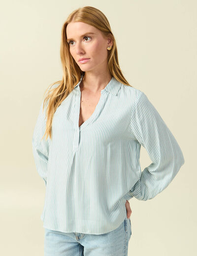 Blouse manches longues gris femme