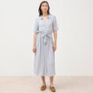Robe manches courtes col am&eacute;ricain ecru femme