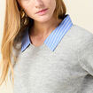 Pull manches longues gris clair femme