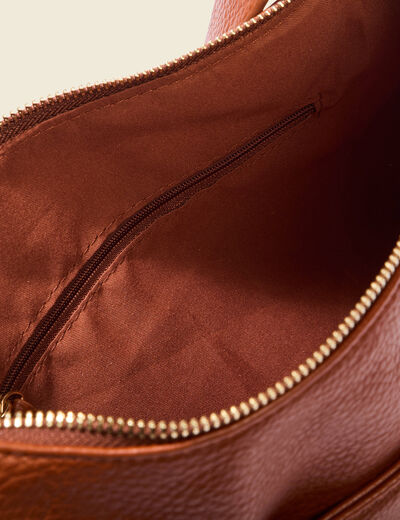 Sac demi-lune marron femme