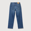 Jeans straight 7/8&egrave;me taille haute denim stone femme