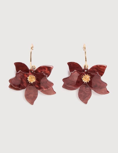 Boucles d'oreilles pendantes taupe femme