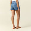 Jupe-short droite en jean denim stone femme