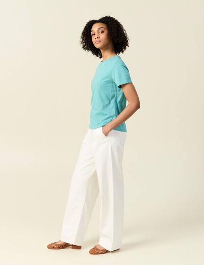 T-shirt éco-responsable bleu turquoise femme