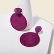 Boucles d'oreilles pendantes rose framboise femme